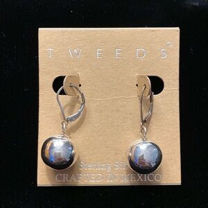 Tweeds Sterling Silver Large ball earrings
